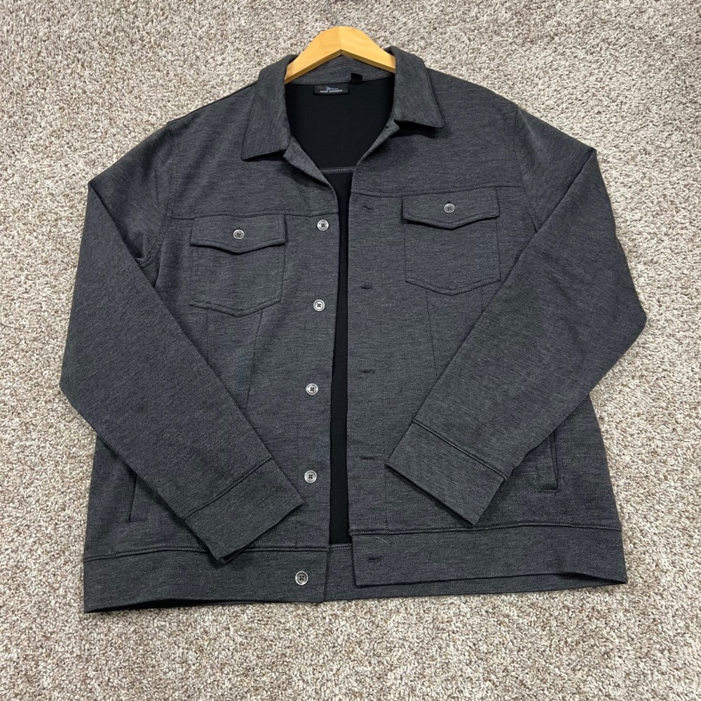 Marc Anthony Mens XL Slim Fit Shirt Jacket Charcoal Gray Button Front Shacket